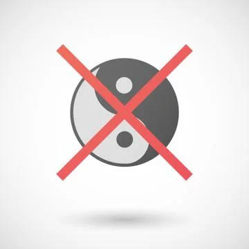 Not allowed icon with a ying yang Stock Illustration
