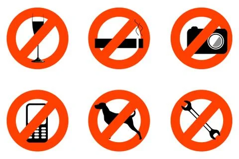Not allowed icons Illustrazione stock