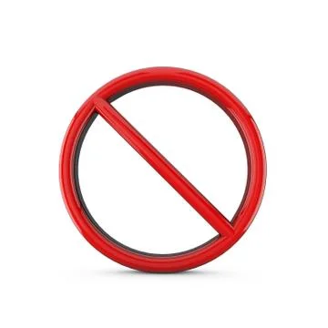Not allowed, prohibited symbol. 3D Rendering 스톡 일러스트