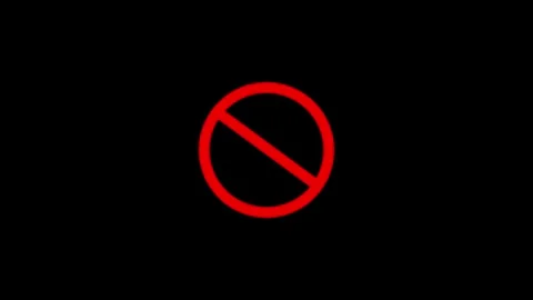 Not allowed symbol animated.Do Not red warning sign isolated. Forbidding Tr.. Stock Footage 309070510