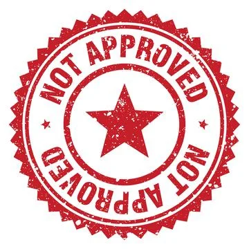 Not approved red grunge round stamp. not approved stamp Stock Illustration
