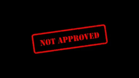 Not Approved Signed with Red Ink Stamp on Black, White, Green and Alpha Channel Stock Footage 116985498