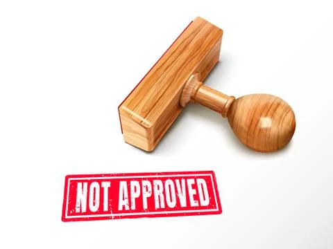 Not approved text and stamp Stock Illustration