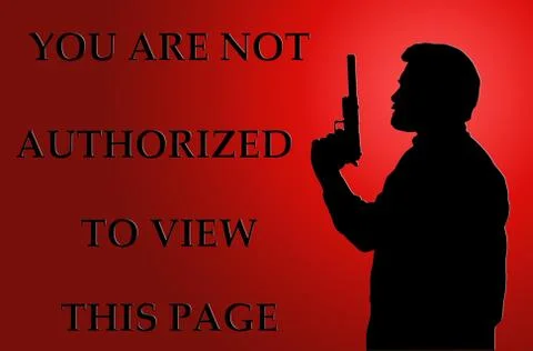 Not authorized to view page on red Stock Illustration