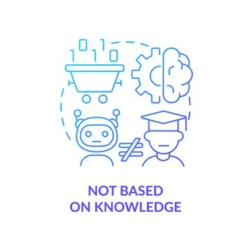 Not based on knowledge blue gradient concept icon 스톡 일러스트