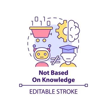 Not based on knowledge concept icon 스톡 일러스트