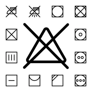 Not bleach flat vector icon in laundry pack Stock Illustration
