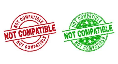 NOT COMPATIBLE Round Stamp Seals with Unclean Style Stock Illustration