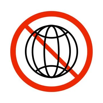 Not connected to web, not connected to internet sign on white background. Stock Illustration