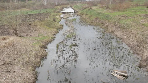 Not a deep river after the snow has melted Stock Footage 195954928