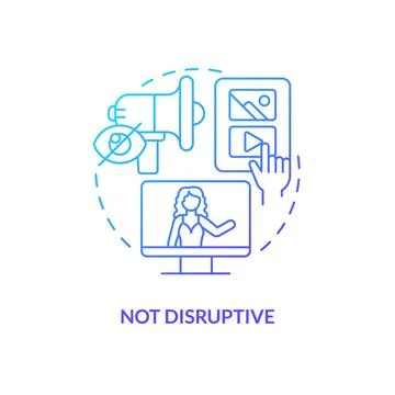 Not disruptive blue gradient concept icon Stock Illustration