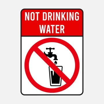 Not Drinking Water sign Vector Stock Illustration