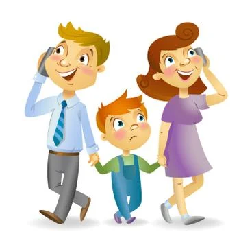 Not enough attention to the child Stock Illustration
