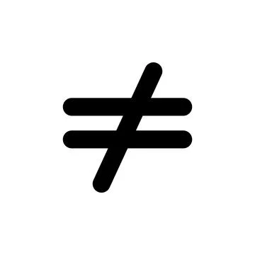 Not Equal Sign Icon, Mathematical Inequality Symbol for Web and UI Design 스톡 일러스트