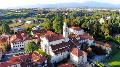 Not far from Milan, beautiful view from the drone. Stock Footage 251978767