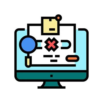 Not found parcel status color icon vector illustration Stock Illustration
