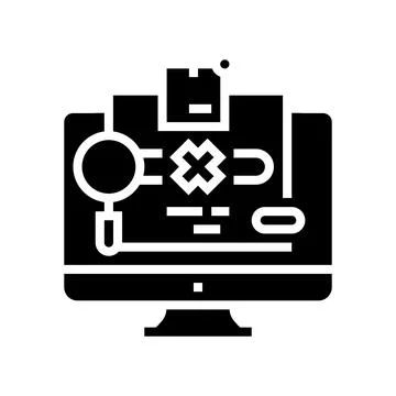 Not found parcel status glyph icon vector illustration Stock Illustration
