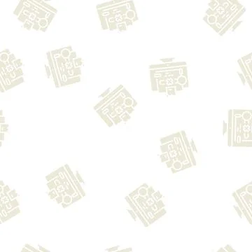 Not found parcel status glyph seamless pattern Stock Illustration