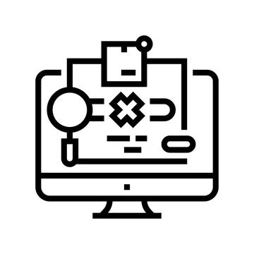 Not found parcel status line icon vector illustration Stock Illustration
