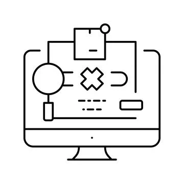 Not found parcel status line icon vector illustration Stock Illustration