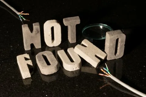 Not found text for missing page or file on website Stock Photos