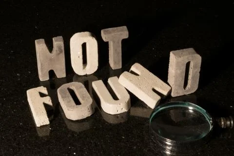 Not found text for missing page or file on website Stock Photos