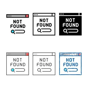 Not found web page color multistyle icon vector Stock Illustration