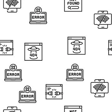 Not Found Web Page Vector Seamless Pattern 스톡 일러스트