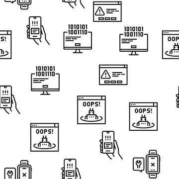 Not Found Web Page Vector Seamless Pattern 库存插图