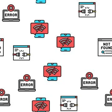 Not Found Web Page Vector Seamless Pattern イラスト素材