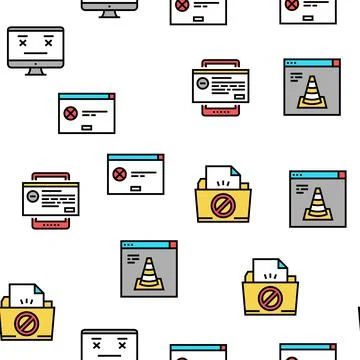 Not Found Web Page Vector Seamless Pattern イラスト素材