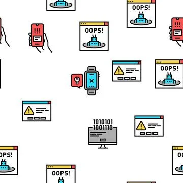 Not Found Web Page Vector Seamless Pattern 스톡 일러스트