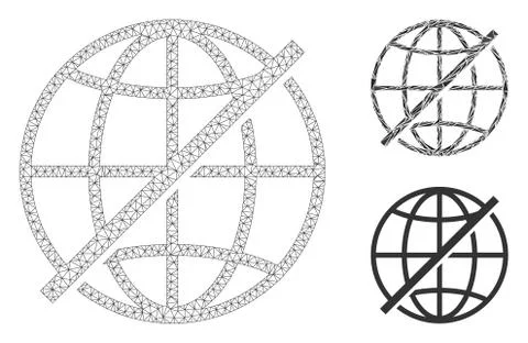 Not Global Vector Mesh Wire Frame Model and Triangle Mosaic Icon Stockillustratie
