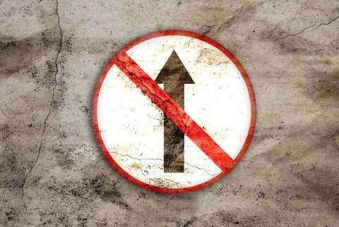 Not go straight rusty sign Stock Illustration