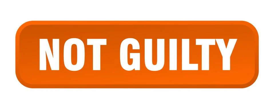 Not guilty button. not guilty square 3d push button Illustrazione stock