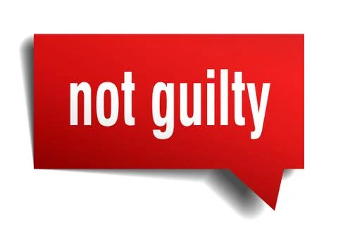 Not guilty red 3d speech bubble Stock Illustration