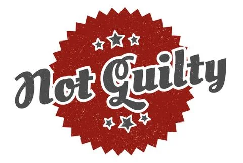Not guilty sign. not guilty round vintage retro label. not guilty Illustrazione stock