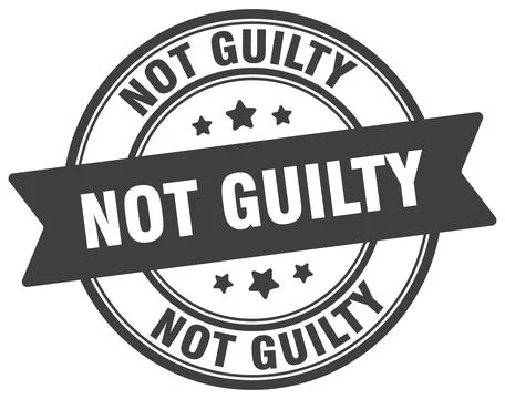Not guilty stamp. not guilty label on transparent background. round sign Stock Illustration