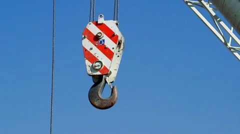 Not loaded hook of construction crane Stock Footage 62470441