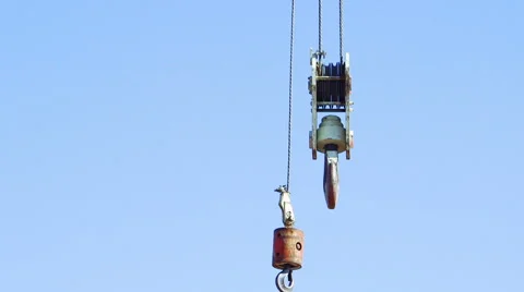 Not loaded hook of construction crane Stock Footage 62470459