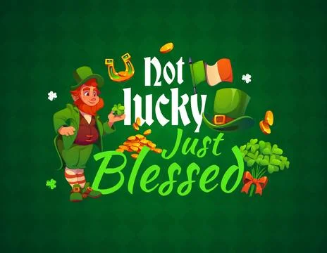 Not lucky just blessed St Patrick's greeting quote Stockillustratie