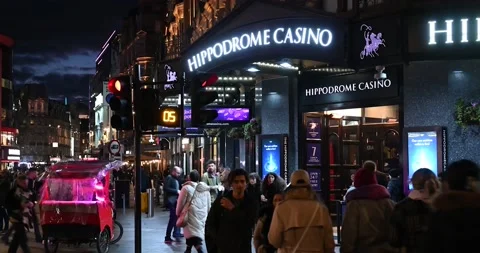 Not many second now to cross the road to get into Hippodrome Casino, Stock Footage 234983251