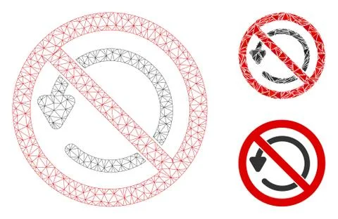 Not Rotate Vector Mesh Carcass Model and Triangle Mosaic Icon 스톡 일러스트