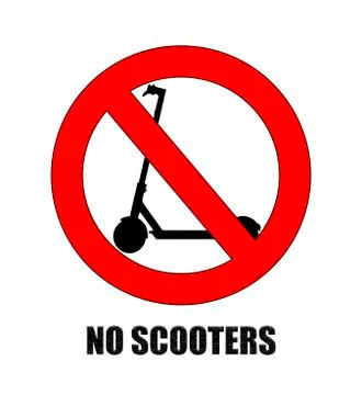 Not Scooters allowed sign Stock Illustration
