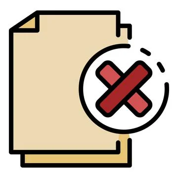 Not secured documents icon color outline vector Stock Illustration