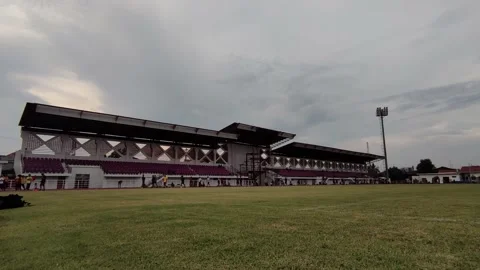 The not so big spectator stand on Thor sport stadium Stock Footage 218412166