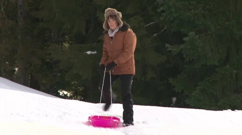 Not So Fast Sledding Video stock 36590205