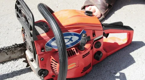 Not Start A Chainsaw Stock-Footage 61345255