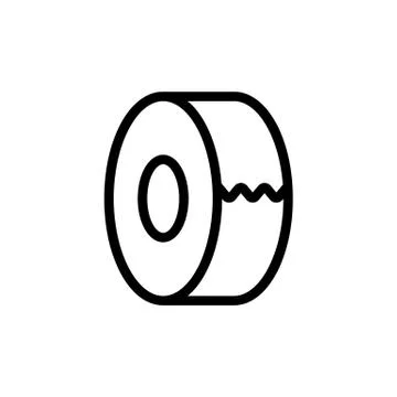 Not started roll of adhesive tape icon vector outline illustration Ilustración de archivo