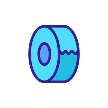 Not started roll of adhesive tape icon vector outline illustration Illustrazione stock